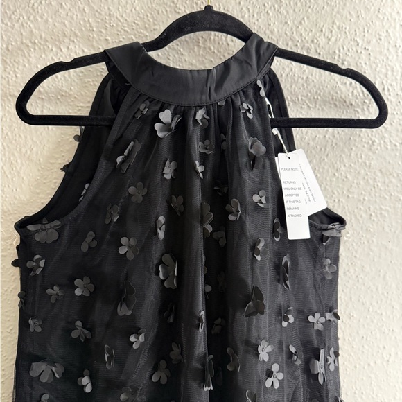 Mini Dress Chic color Black Floral Halter VIMPUNEC Size S - Picture 5 of 14